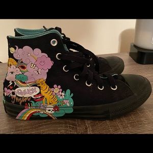 Size 3 kids Printed graffiti Converse black